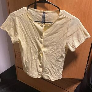 Anthropologie Light Yellow Button-Down Shirt